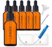 HandsUnity 30ml-6 piezas Frasco de Pipeta Frasco de Vidrio - Juego de Vidrio de Boticario Hecho Vidrio Ámbar con tapa de Pipeta Negra que Incluye 17 piezas de Accesorios - Botellas Vidrio Marrón