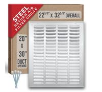 Handua Rejilla de filtro de aire de retorno de acero de 50.8 cm de ancho x 76.2 cm de alto, puerta extraíble, para filtros de 1 pulgada, rejilla de cubierta de ventilación, color blanco, dimensiones