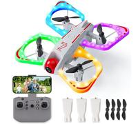 Handwell Dron con Cámara Mini Dron para niños Juguete HD 720P, RC Drone con Luces LED/Giro 3D/Vuelo Circular Quadricóptero Juguetes para Exteriores Regalos para Niños y Niñas a Partir de 6, 7 y 8 Años