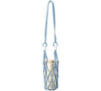 Handwoven Macrame Bottle Holder - Adjustable Long Strap Portable Tote Holde | Woven Macrame Water Bottle Holder for Hiking Shopping Daily Commuting Milk Tea Coffee Cup