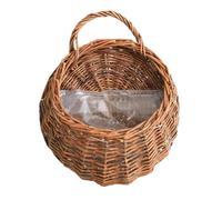 Handwoven Wall Basket Decor - Natural Rattan Hanging Storage Planter for Home Decoration Use | Boho Farmhouse with Accent Holder, Plants Kitchen Bedroom for Living Room Nursery Space