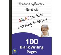 Handwriting Practice Notebook: 100 Pages with Wide Lines and a Dotted Center | For Children Learning to Write Letters