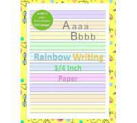 Handwriting Practice Paper Notebook: ADHD Rainbow Pastel Shaded 3/4 Inch Lined Pages | Blank Guided Writing Book, 100 pages Wide Spaced for Focus and Learning, All Ages | 8.5 x 11