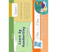 Handwriting Practice Workbook - Numbers from 1 to 50 - Words and Numbers - Cursive, Level 1: Learn by Handwriting - Children and Adults - N150C1LE
