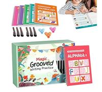 Handwriting Workbook, Grooved Learning Page, 10.43x7.28x1.97 Inches Practice Design, Comfort with Study Style, Compact Supply with Classroom Use, Home Accessories for Kindergarten Boys Girls Children