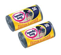 Handy bag - Basura bolsas con asas deslizantes y sujetador elástico 50 l/68 x 73 cm