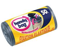 Handy bag - Basura bolsas con asas deslizantes y sujetador elástico 50 l/68 x 73 cm