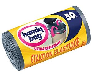 Handy bag - Basura bolsas con asas deslizantes y sujetador elástico 50 l/68 x 73 cm