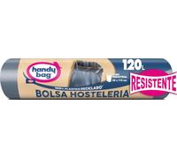 Handy Bag Bolsas de Basura 120L Resistentes Triple Capa, Antigoteo, Autocierre, Industrial, 100% Plástico Reciclado, 8 Unidades