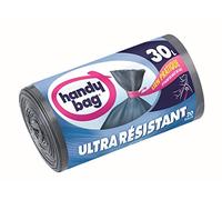 Handy bag - Bolsas de basura con asas deslizantes y ultra durable lazos 30 l 50 x 70 cm