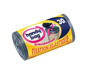 Handy bag - Bolsas de basura con el desplazamiento de asas 30 l elástico lazos 53 x 63 cm / 15 x pack de 2