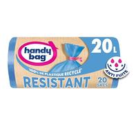 Handy Bag - Bolsas de basura con enlace, resistente 20 x 20 bolsas, de gran eficacia: película plástica resistente, sellado máximo, 100% plástico reciclado