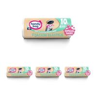Handy Bag Bolsas de Basura de Baño Elásticas, 10L, 12 Bolsas, 100% Reciclado (Paquete de 4)