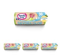 Handy Bag Bolsas de basura Devora Olor - Bolsas para cubo de basura de cocina, con sistema de absorción de olores y aroma a limón, antigoteo y con triple capa, 100% plástico reciclado, 30L, 12 bolsas