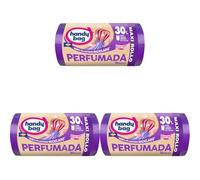 Handy Bag Bolsas de basura perfumadas - Bolsas para cubo de basura de cocina, resistentes y antigoteo, con cinta autocierre y triple capa, 100% plástico reciclado, 30L, Maxi Rollo, 20 bolsas