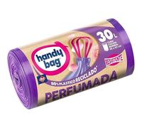 Handy Bag Bolsas de basura perfumadas - Bolsas para cubo de basura de cocina, resistentes y antigoteo, con cinta autocierre y triple capa, 100% plástico reciclado, 30L, Maxi Rollo, 20 bolsas