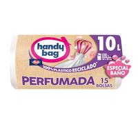 Handy Bag Bolsas de basura Perfumadas Especial Baño - Bolsas resistentes y antigoteo para cuarto de baño, diseñadas especialmente para cubo de basura pequeño, 100% plástico reciclado, 10L, 15 unidades