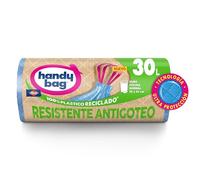 Handy Bag Bolsas de Basura Resistente Antigoteo, 100% Reciclado, Autocierre, 30L, 12 Bolsas, 1 Paquete