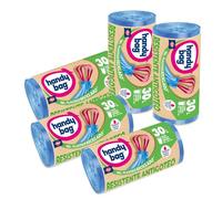 Handy Bag Bolsas de Basura Resistente Antigoteo, 100% Reciclado, Autocierre, 30L, 75 Bolsas, 5 Paquetes