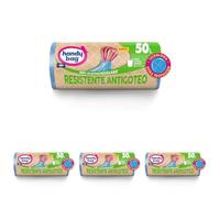 Handy Bag Bolsas de Basura Resistente Antigoteo, 100% Reciclado, Autocierre, 50L, 8 Bolsas, 1 Paquete (Paquete de 4)