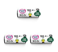 Handy Bag Bolsas de Basura Resistente y Eco, 100% Reciclado, Antigoteo, Autocierre, 100L, 8 Bolsas, 1 paquete (Paquete de 3)