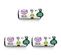 Handy Bag Bolsas de Basura Resistente y Eco, 100% Reciclado, Antigoteo, Autocierre, 30L, 12 Bolsas, 1 paquete (Paquete de 3)
