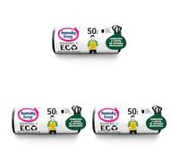 Handy Bag Bolsas de Basura Resistente y Eco, 100% Reciclado, Antigoteo, Autocierre, 50L, 8 Bolsas, 1 paquete (Paquete de 3)