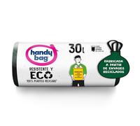 Handy Bag Bolsas de Basura Resistente y Eco 30L, 100% Reciclado, Resistentes, 12 Bolsas, 1 paquete