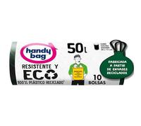 Handy Bag Bolsas de Basura Resistente y Eco 50L, 95% Material Reciclado, Extra Resistentes, 10 Bolsas
