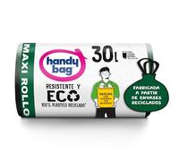 Handy Bag Bolsas de Basura Resistente y Eco, Maxi Rollo, 30L, 20 Bolsas, 100% Reciclado.