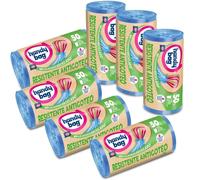 Handy Bag Bolsas de Basura Resistente Antigoteo, 100% Reciclado, Autocierre, 50L, 70 Bolsas, 7 Paquetes