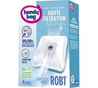 Handy Bag - Compatible con iRobot - Bolsa ROB1 para aspiradora robot con sistema de autovaciado - Alta filtración - Pack de 4 bolsas