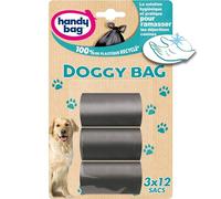 Handy Bag Doggy Bag, Bolsas para desjecciones caninas 3L, negro, 3 rollos de 12 bolsas
