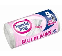 Handy bag Rollos de Bolsas de Basura, para Cuarto de baño, Resistente, antigoteo, Color Blanco 1 Rollo Fermeture Hermétique