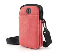 Handy Geldbörse Hüfttasche Reise Umhängetasche Handy Gürteltasche mit Kopfhörerloch für Joggen Training Wandern Laufen, rojo, talla única, Classique