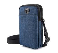 Handy Geldbörse Hüfttasche Reise Umhängetasche Handy Gürteltasche mit Kopfhörerloch für Joggen Training Wandern Laufen, azul oscuro, talla única, Classique