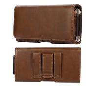 Handy Gürteltasche Herren Leder Braun, Handytasche mit Geldbörse Leder, Horizontale Multifunktional Leder Handytaschen Gürtel Holster Messenger Bag Brieftasche Handy Hüfttasche Handtasche Geldbörse