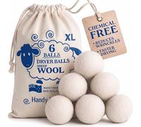 Handy Laundry, Bolas de lana para secadora, suavizante natural, reutilizables, reducen las arrugas de la ropa y ahorran tiempo de secado, mejor alternativa a las bolas de plástico y suavizante