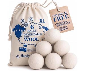 Handy Laundry, Bolas de lana para secadora, suavizante natural, reutilizables, reducen las arrugas de la ropa y ahorran tiempo de secado, mejor alternativa a las bolas de plástico y suavizante