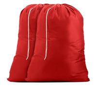 Handy Laundry Nailon XL - Gran capacidad con cordón de bloqueo, lavable a máquina, se adapta a cestas o cestas de lavandería, capacidad para 3 cargas de ropa, color rojo (paquete de 2)