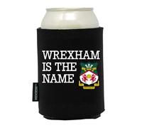 Handy Stamps Wrexham AFC - Enfriador de latas de espuma negra oficial del Reino Unido, funda aislante para bebidas con escudo del club, tamaño estándar de 330 ml, producto para aficionados al fútbol