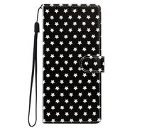 Handyhülle für Xiaomi 13 Lite, hülle klapphülle Premium PU Leder Magnet Schutzhülle Sternmuster Handytasche Kartenfach Standfunktion Tasche für Xiaomi 13 Lite, schwarz