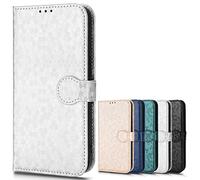 Handyhülle für ZTE Nubia Neo3 5G Hülle, Leder Tupfenmuster Schutzhülle ZTE Nubia Neo3 5G Handytasche, [Kartenfach] [Standfunktion] -Silber