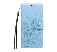 Handyhülle Kompatibel mit Xiaomi 15 Hülle, Xiaomi 15 Schöner Hund Klapphülle Premium Brieftasche Schutzhülle Kartenfach Magnet Handytasche für Xiaomi 15 Blau
