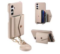 Handykette für OPPO Reno13 Pro 5G, Handyhülle für OPPO Reno13 Pro 5G Tasche mit Band Kartenfach Magnetic Geld Slot Ständer Flip Case Leder Schutzhülle für OPPO Reno13 Pro 5G, Khaki grau