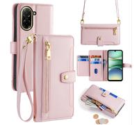 Handykette Funda para Xiaomi Redmi A5 Con Banda Casilas Tarjetas Polipiel Rosa