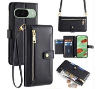 Handykette Google Píxeles 9 Pro Funda para Móvil Con Banda Polipiel Hombro Negro