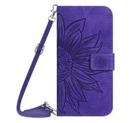 Handykette Lederhülle für Xiaomi Redmi A7 Pro Sonnenblume Flip Hülle Wallet Case Handyhülle PU Leder Tasche Cover Kartensteckplätzen Schutzhülle für Xiaomi Redmi A7 Pro Handy Hüllen Tiefviolett