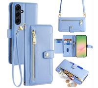 Handykette para Galaxy A36/A56 Banda Funda Móvil Casilas Tarjetas Polipiel Azul