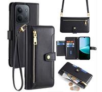 Handykette para Xiaomi Redmi 15C Funda Móvil Superficie Tarjetas Bandolera Negro